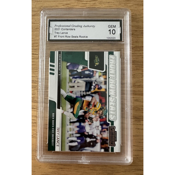 2021 Contenders Trey Lance #7 Front Row Seat Rookie, PGA 10, GEM NDSU, Chargers - Picture 1 of 5